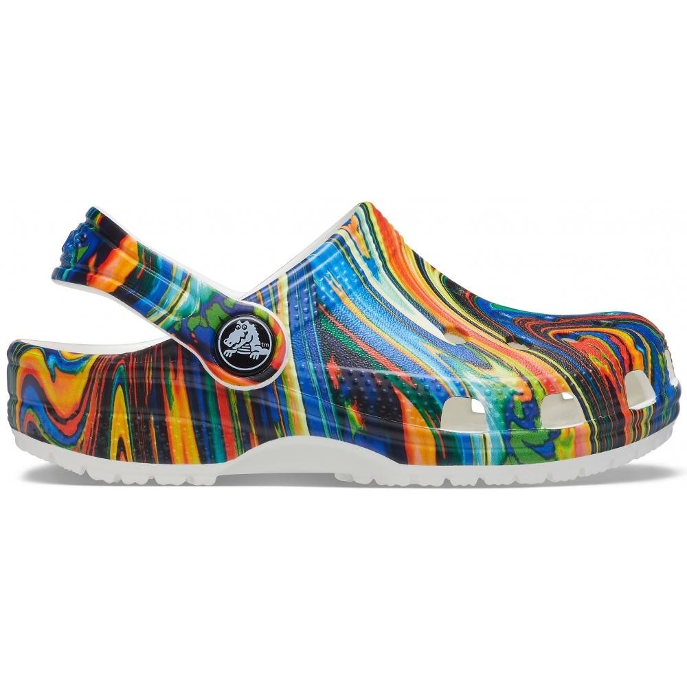 Saboți Crocs Kids' Classic Out of this World II Clog Albastru - Bright Cobalt/White - imagine 5